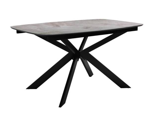 Стол DikLine BK140 Керамика Italian Grey (глянец серый)/подстолье черное/опоры черные Стол DikLine BK140 Керамика Italian Grey (глянец серый)/подстолье черное/опоры черные