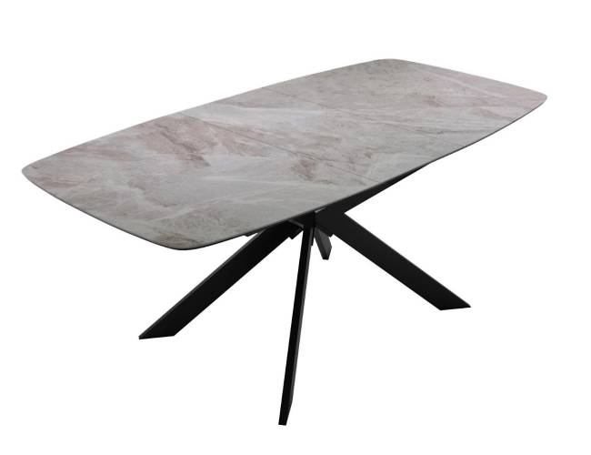 Стол DikLine BK140 Керамика Italian Grey (глянец серый)/подстолье черное/опоры черные Стол DikLine BK140 Керамика Italian Grey (глянец серый)/подстолье черное/опоры черные
