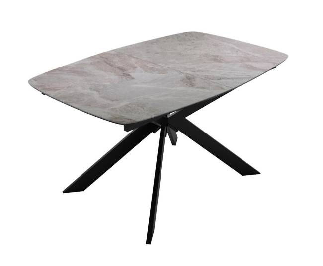 Стол DikLine BK140 Керамика Italian Grey (глянец серый)/подстолье черное/опоры черные Стол DikLine BK140 Керамика Italian Grey (глянец серый)/подстолье черное/опоры черные