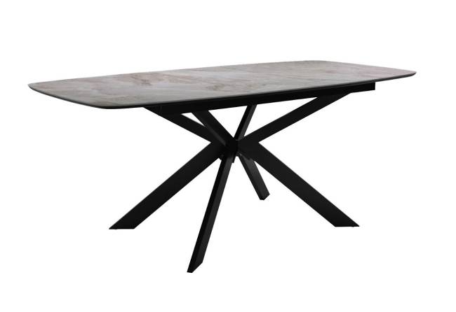 Стол DikLine BK140 Керамика Italian Grey (глянец серый)/подстолье черное/опоры черные Стол DikLine BK140 Керамика Italian Grey (глянец серый)/подстолье черное/опоры черные