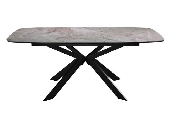 Стол DikLine BK140 Керамика Italian Grey (глянец серый)/подстолье черное/опоры черные Стол DikLine BK140 Керамика Italian Grey (глянец серый)/подстолье черное/опоры черные