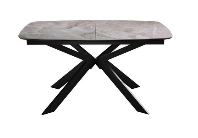 Стол DikLine BK140 Керамика Italian Grey (глянец серый)/подстолье черное/опоры черные Стол DikLine BK140 Керамика Italian Grey (глянец серый)/подстолье черное/опоры черные