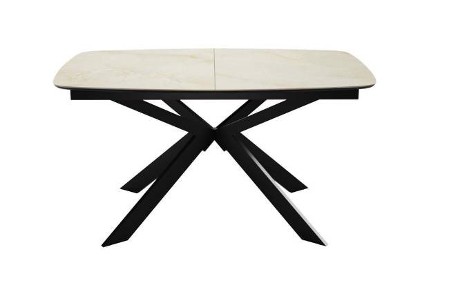 Стол DikLine BK140 Керамика глянец Ostra Bianco (мрамор глянец белый)/подстолье черное/опоры черные