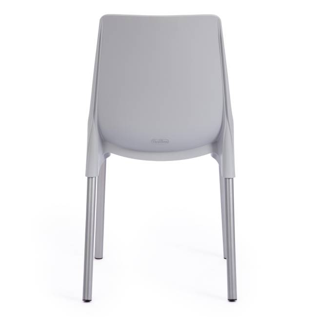 Стул Джениус/Genius (мод. 75) (1шт.в упаковке) пластик/металл, 46x56x84cм, серый/опоры хром серый металл/пластик