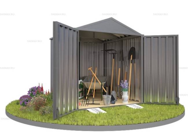 Хозблок SKOGGY секционный с двускатной крышей 2 х 2 м, цинковый