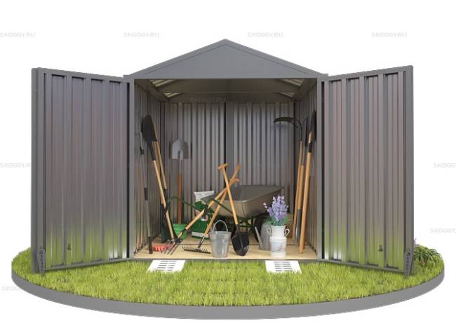 Хозблок SKOGGY секционный с двускатной крышей 2 х 2 м, цинковый