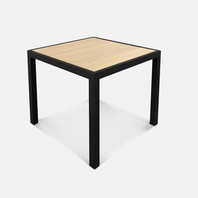 Стол Quadro 990х990 wood (с упаковкой) RAL 9005, Ясень.Светло-серый