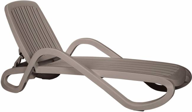 Шезлонг-лежак пластиковый Eden тортора 1700-1945х710х850 мм
