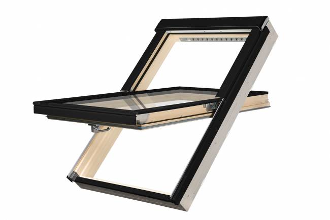 Ламинированное пластиковое мансардное окно PTP-V/PI U3 "Сосна", однокамерное