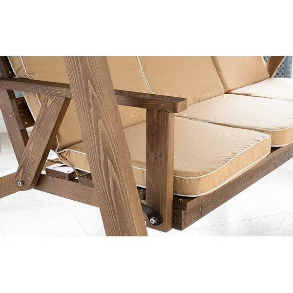 Качели из дерева "Floresta" Cappuccino (из лиственницы) 3-х местные