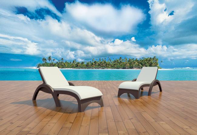 Шезлонг пластиковый GS 1009 (Fiji) коричневый 1870x730x340 мм Шезлонг пластиковый GS 1009 (Fiji) коричневый 1870x730x340 мм