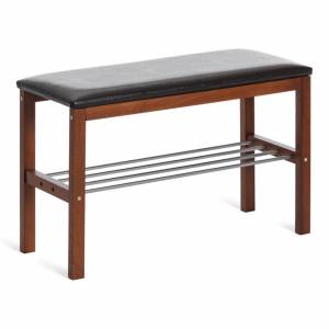 Банкетка BERYL дерево / экокожа, 67*31*49 см, темный орех/коричневый Банкетка BERYL дерево / экокожа, 67*31*49 см, темный орех/коричневый