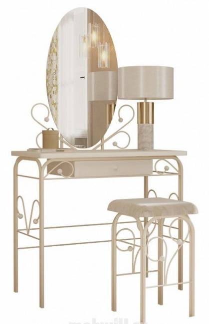 Стол дамский с ящиков ММД 303 Белый / Белый