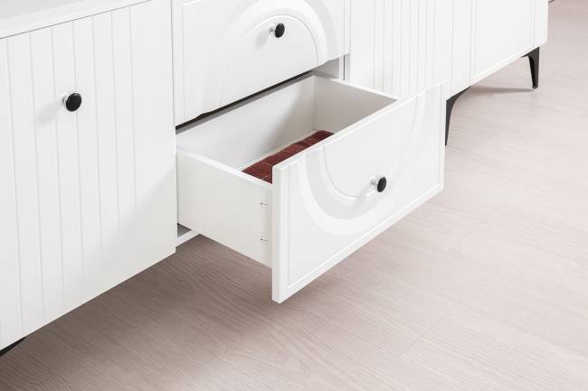 Стенка для гостиной с ТВ-тумбой Валенсия № 68 цвет белый шагрень Стенка для гостиной с ТВ-тумбой Валенсия № 68 цвет белый шагрень