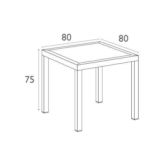 Стол пластиковый Orlando 80 коричневый 800х800х750 мм