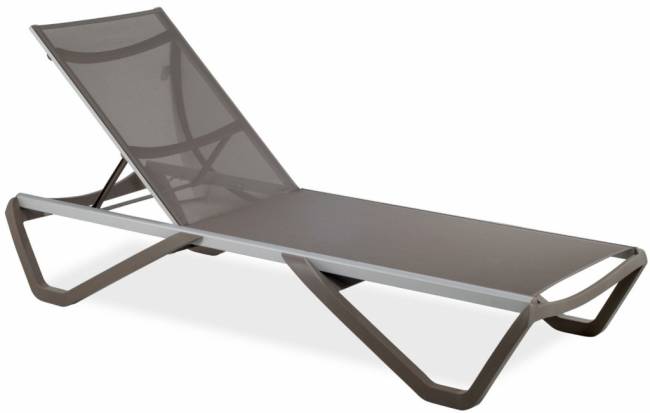 Шезлонг-лежак металлический Wave тортора 1910х715х300 мм