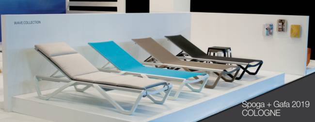 Шезлонг-лежак металлический Wave тортора 1910х715х300 мм