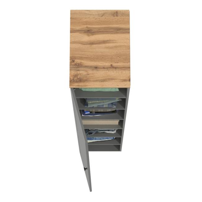 Шкаф-пенал Остин 13.225 цвет серый графит/дуб крафт золотой