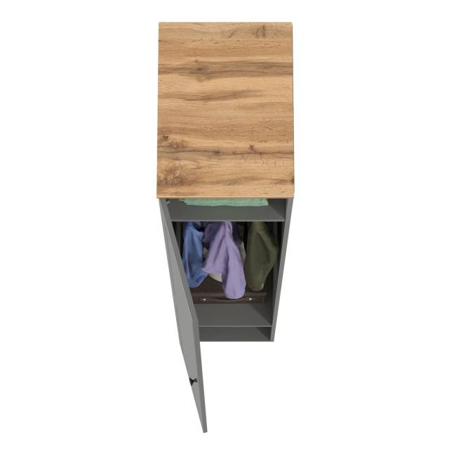 Шкаф-пенал Остин 13.225 цвет серый графит/дуб крафт золотой