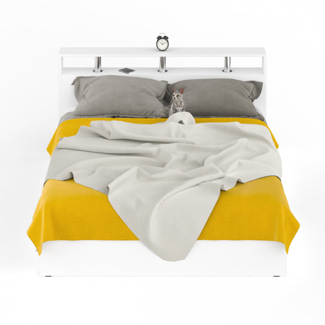 Кровать с ящиками Камелия 1600 цвет белый