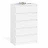 Узкий комод пять ящиков Мори МК700.5 цвет белый
