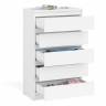 Узкий комод пять ящиков Мори МК700.5 цвет белый