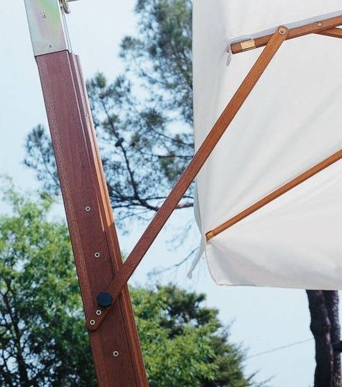 Зонт профессиональный 3х3 м Palladio Braccio имитация ироко, слоновая кость 3000х3000 мм