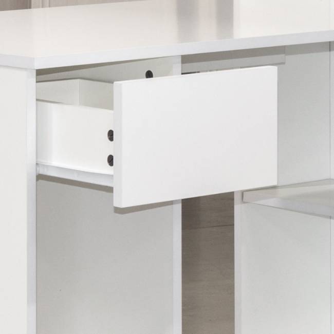 Компьютерный стол со шкафом комбинированным Лайт 10.01 цвет белый гладкий