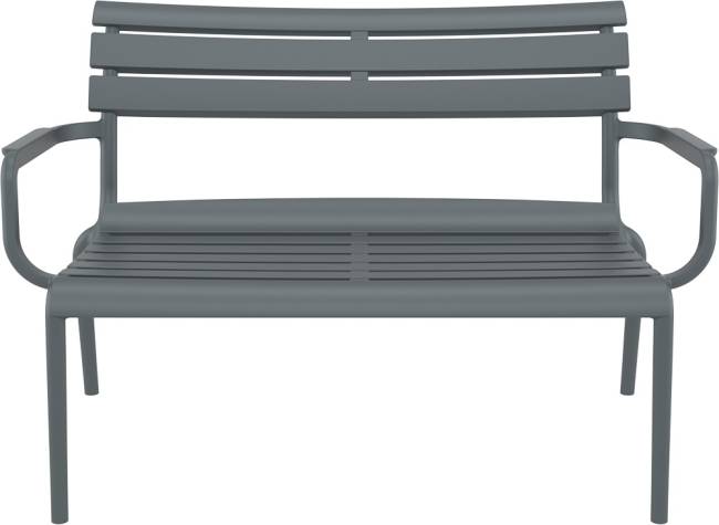 Диван пластиковый двухместный Paris Lounge темно-серый 1160х700х750 мм