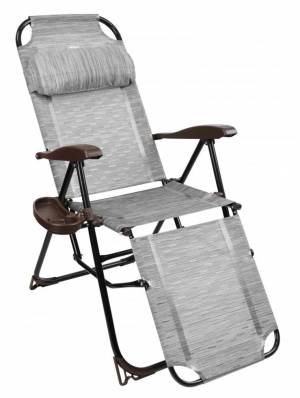 Кресло -шезлонг с полкой КШЗ, серебристый