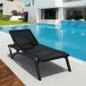 Шезлонг-лежак пластиковый Pacific черный 1930х680х350 мм