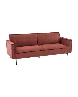 Диван прямой Кассель велюр рельефный коралловый