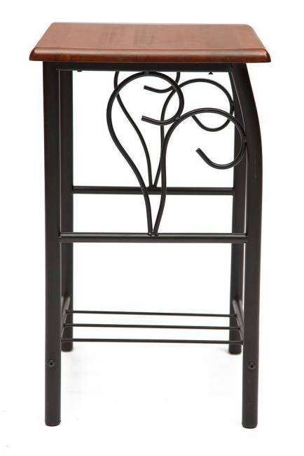 Тумба прикроватная Пикколо/Piccolo металл/гевея, 37х40х60см, черный/красный дуб черный/красный дуб металл/гевея
