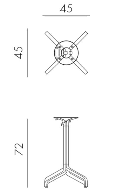 Подстолье металлическое складное Frasca Mini Folding антрацит 450х450х720 мм