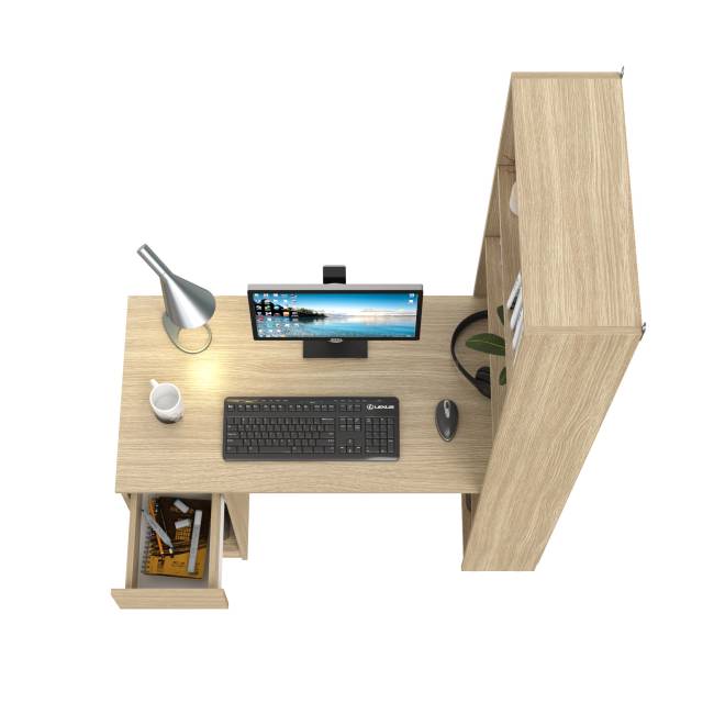 Компьютерный стол со стеллажом открытым Лайт 10.01 цвет плэйн