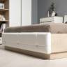 Кровать Муссон с подъёмным основанием и тумбой 16.03 цвет белый/дуб эндгрейн элегантный/кожзам белый