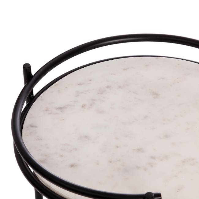 Столик кофейный Secret de Maison Фаселис/Faselis (мод. 11886) алюминиевый сплав/мрамор, 38х38х56см, черный/белый мрамор черный/белый мрамор алюминиевый сплав/мрамор