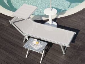 Шезлонг-лежак металлический Smart серебристый 1820х760х400 мм