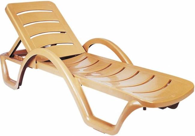 Шезлонг-лежак пластиковый Havana тик 1870x540x300 мм