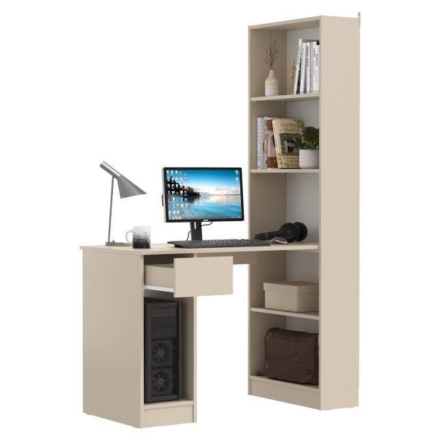 Компьютерный стол со шкафом комбинированным Лайт 10.01 цвет сатин
