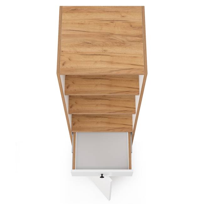 Стеллаж Вуди 13.146 цвет белый премиум/дуб крафт золотой