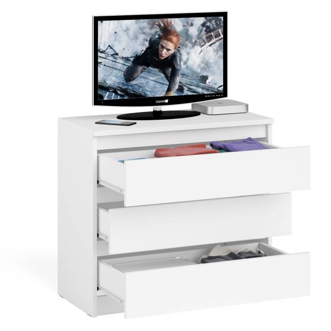 Комод три ящика Мори МК800.1 цвет белый