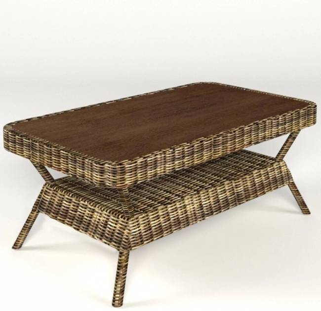Стол кофейный "Сенатор", из искусственного ротанга, коричневый, светло-коричневый