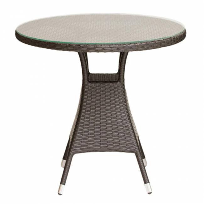 Стол круглый Верона, ротанг коричневый