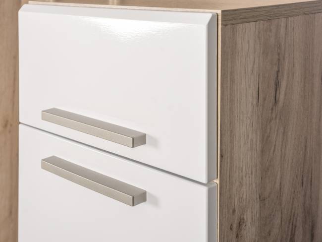 Комод Лайн 13.121 цвет дуб крафт серый/фасады МДФ белый глянец