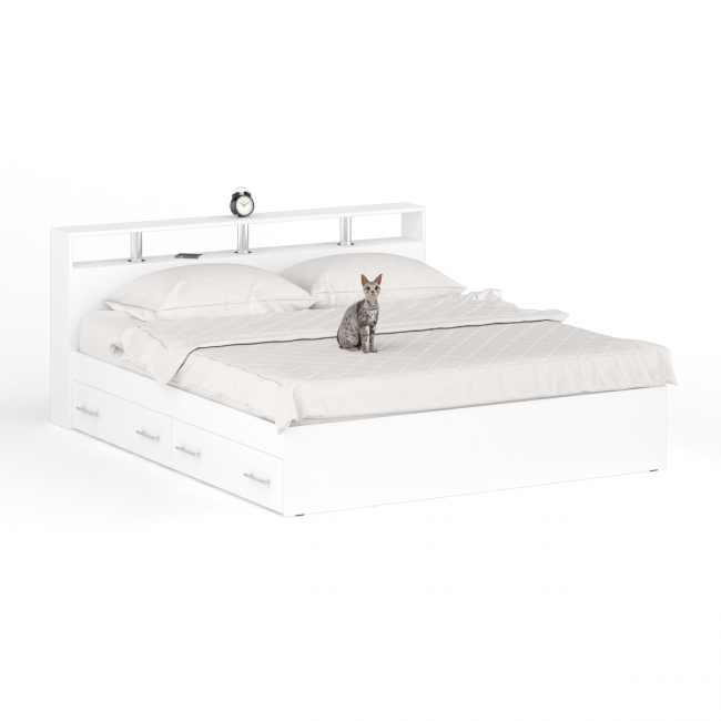 Кровать с ящиками Камелия 1800 цвет белый