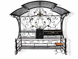 Беседка с мангалом и печкой "Россия"