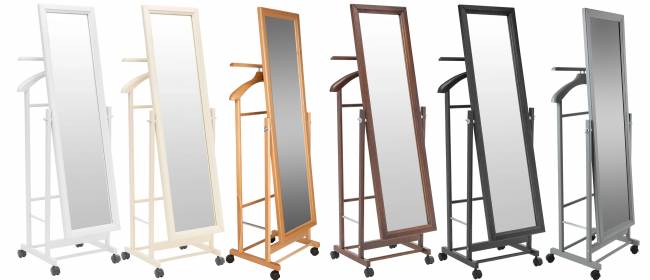 Вешалка костюмная с зеркалом на колесах В 24Н венге