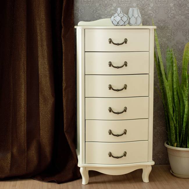 Комод Джульетта узкий 6 ящ., дуб шампань Л