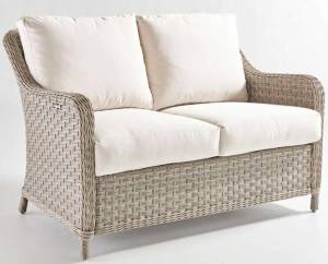 Диван 2-х местный "Кефалония" из искусственного ротанга, песочный, бежевый, молочный, белый